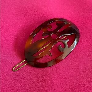 Vintage hair clip faux tortoise Made in France - 0021EZ